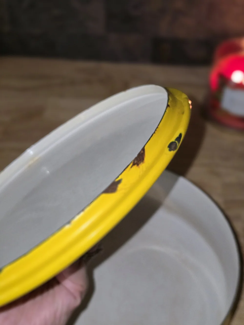 Vintage DANSK YELLOW ENAMEL France IHQ Pot
